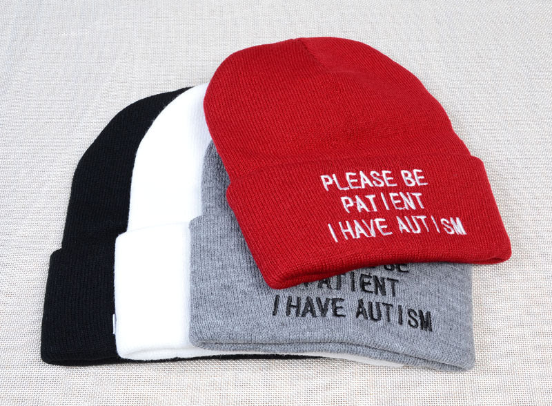 Please Be Patient I Have Autism Woolen Cap Winter Warm