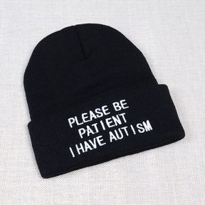 Please Be Patient I Have Autism Woolen Cap Winter Warm