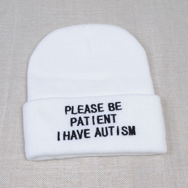 Please Be Patient I Have Autism Woolen Cap Winter Warm