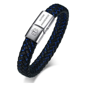 Autism Identification Leather Bracelet