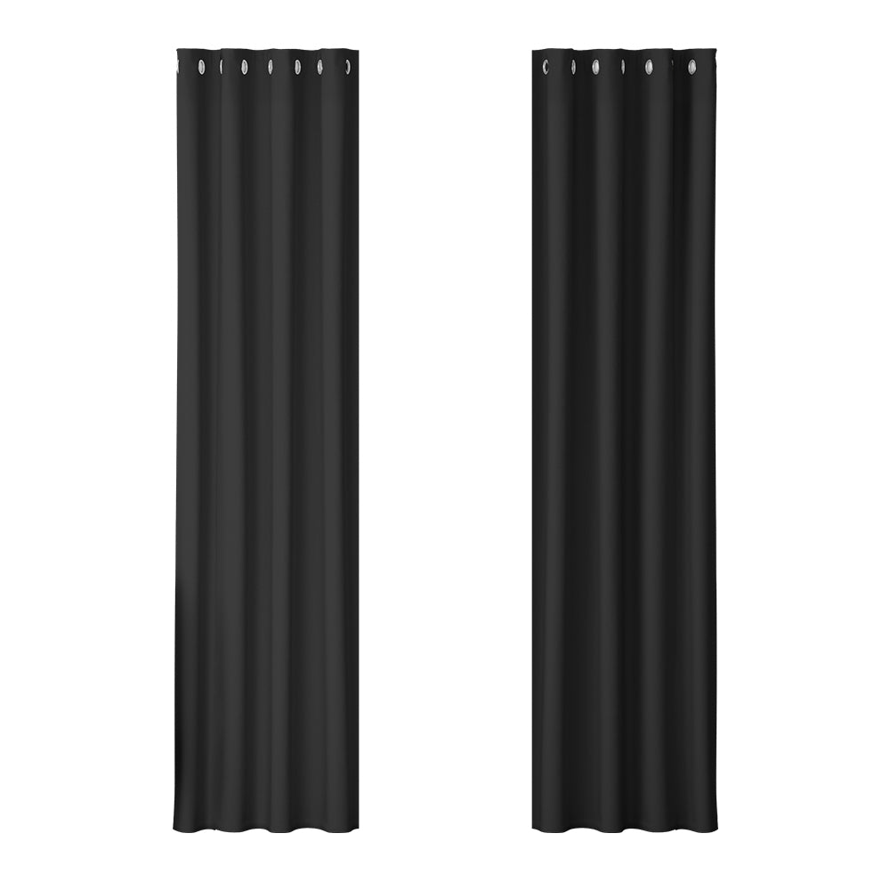 Blockout Curtains - Eyelet 140x230cm Black