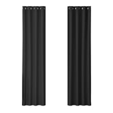 Blockout Curtains - Eyelet 140x230cm Black