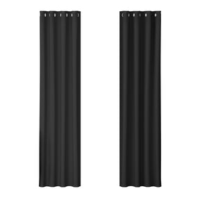 Blockout Curtains - Eyelet 140x230cm Black