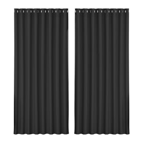 Blockout Curtains - Eyelet 300x230cm Black