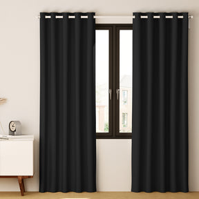 Blockout Curtains - Eyelet 300x230cm Black