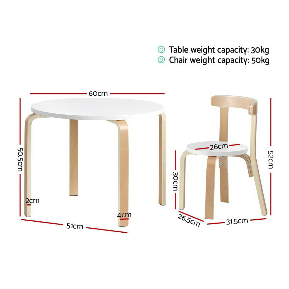 Nordic Kids Table Chair Set 3PC Desk Activity Study Play Children Modern