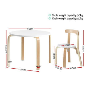 Nordic Kids Table Chair Set 3PC Desk Activity Study Play Children Modern