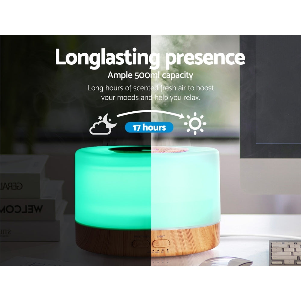 DEVANTI Aromatherapy Diffuser - Transparent with LED Light