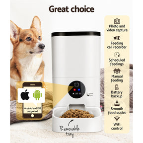 i.Pet Automatic Pet Feeder 6L Auto Camera Dog Cat Smart Video Wifi Food App Hd