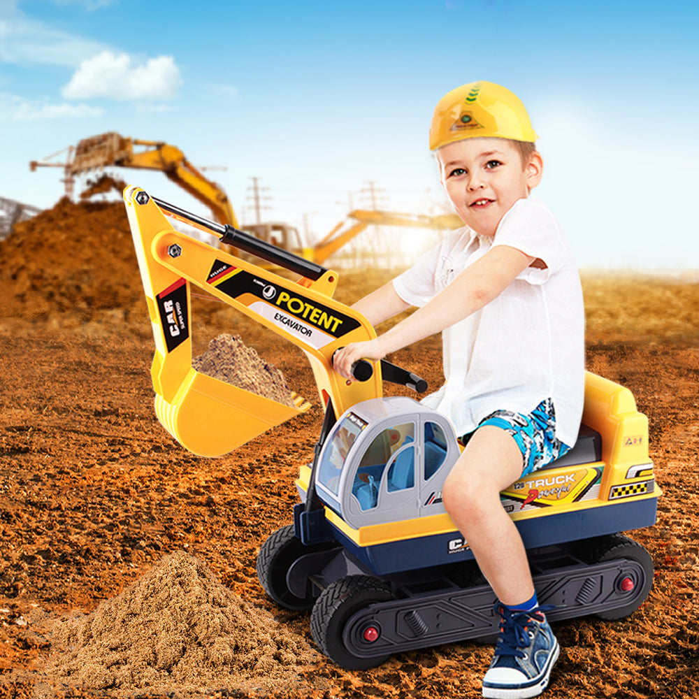 Kids Ride On Excavator - Yellow