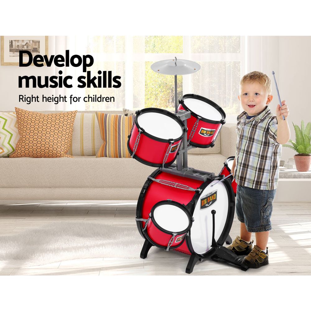 Drum Set Junior Drums Kit Musical Play Toys Childrens Mini Big Band Keezi