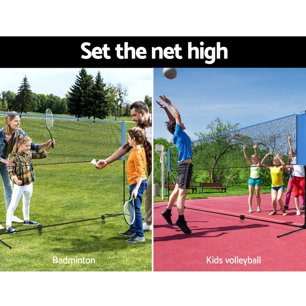 Everfit Portable Sports Net Stand Badminton Volleyball Tennis Soccer 3m 3ft Blue