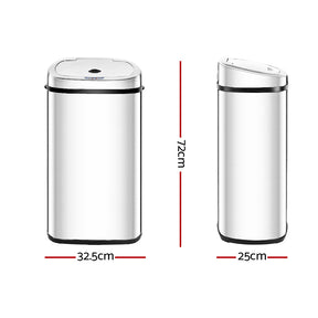 Rubbish Bin - Stainless Steel - 50L Motion Sensor