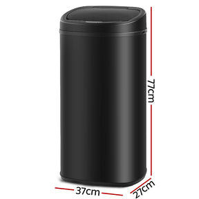 Rubbish Bin - Black - 68L Motion Sensor