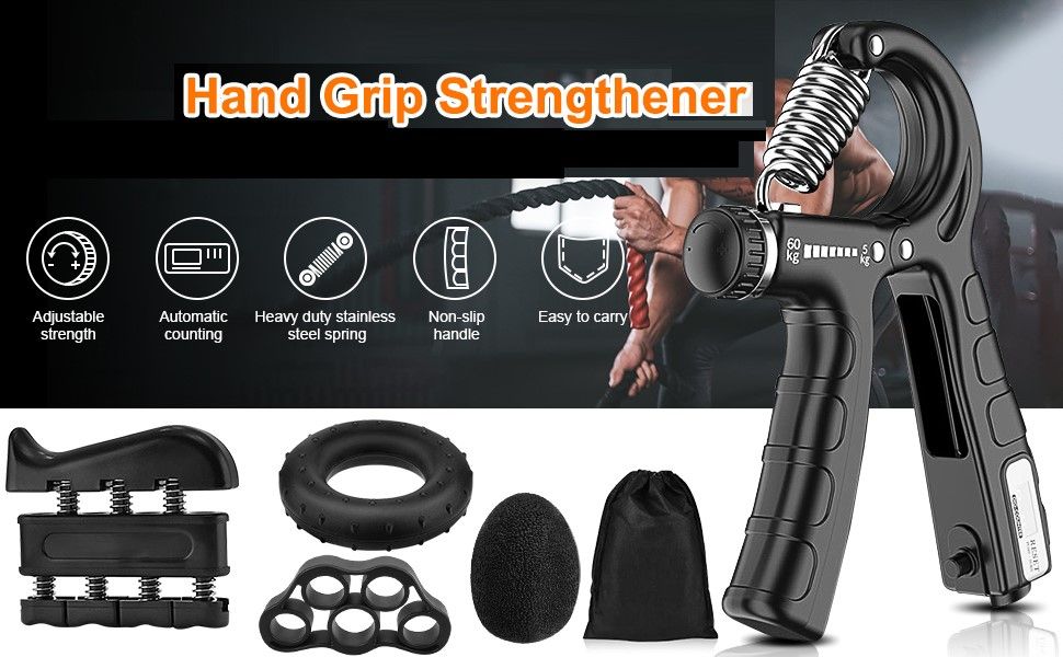 Adjustable Resistance Hand Exerciser Workout Kit - 5 Piece Kit