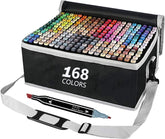 Permanent Marker Set - Premium collection including 168 colours and zipped carry case