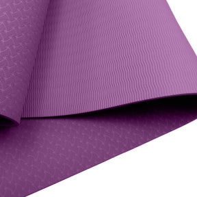 Powertrain Eco-friendly Dual Layer 6mm Yoga Mat | Royal Purple | Non-slip Surface And Carry Strap For Ultimate Comfort And Portability