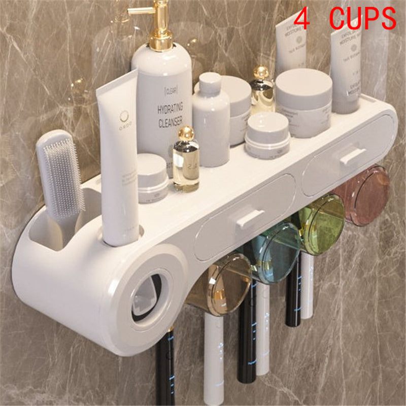 Bathroom Organiser with Toothpaste Dispenser