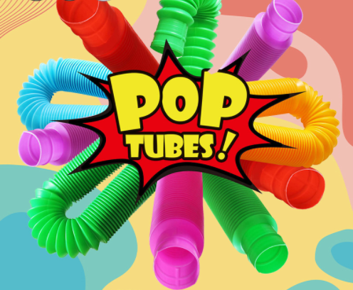 PopTube - sensory toy for stretching, connecting, popping and bending